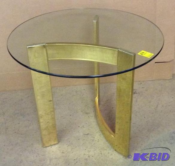 lot 21A image: Glass Top End Table