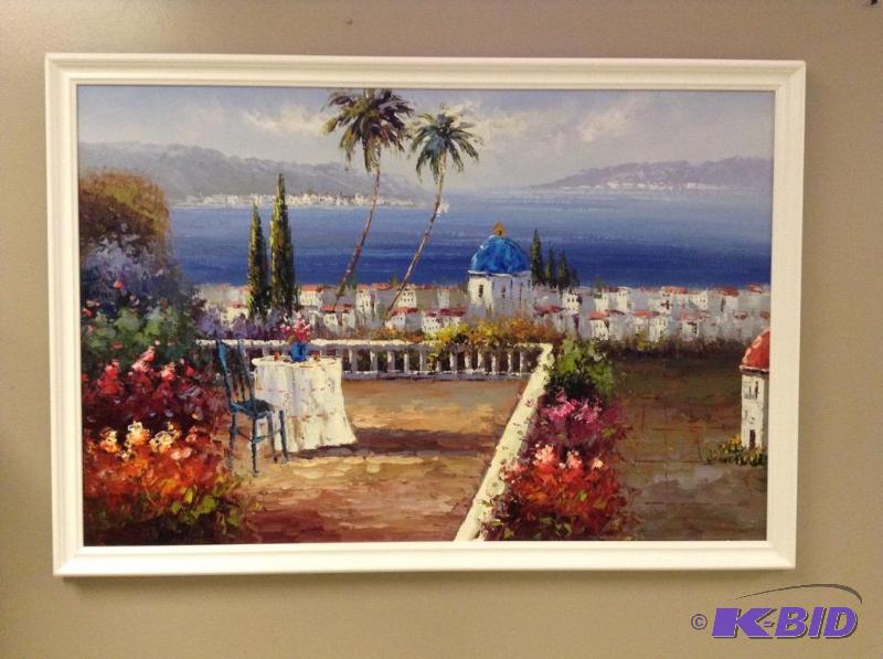 lot 23 image: Colorful Italian Scene Painting