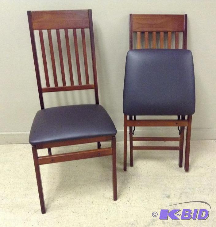 lot 8 image: Mission Style Folding Chairs