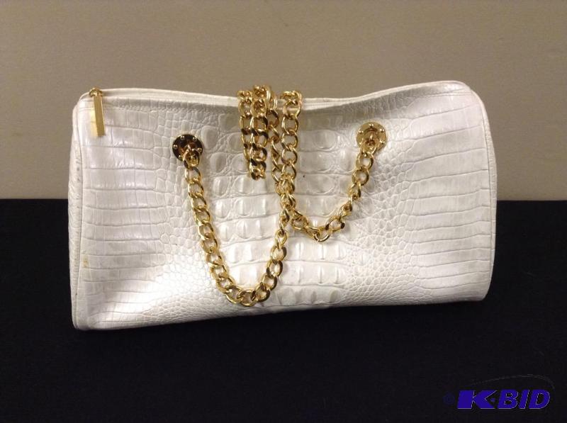 lot 105 image: White The Find Embossed Handbag