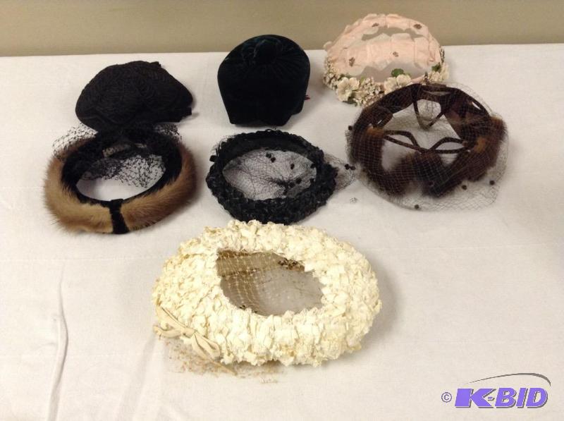 lot 114 image: 7 Vintage Womens Hats