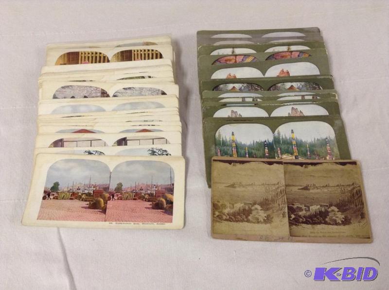 lot 12 image: Antique Perfecscope Stereoviewer Cards