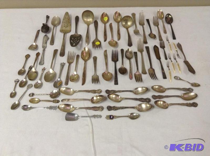 lot 145 image: Assortment Silverplate Silverware