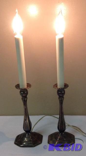 lot 43 image: Silverplate Electric Lamps