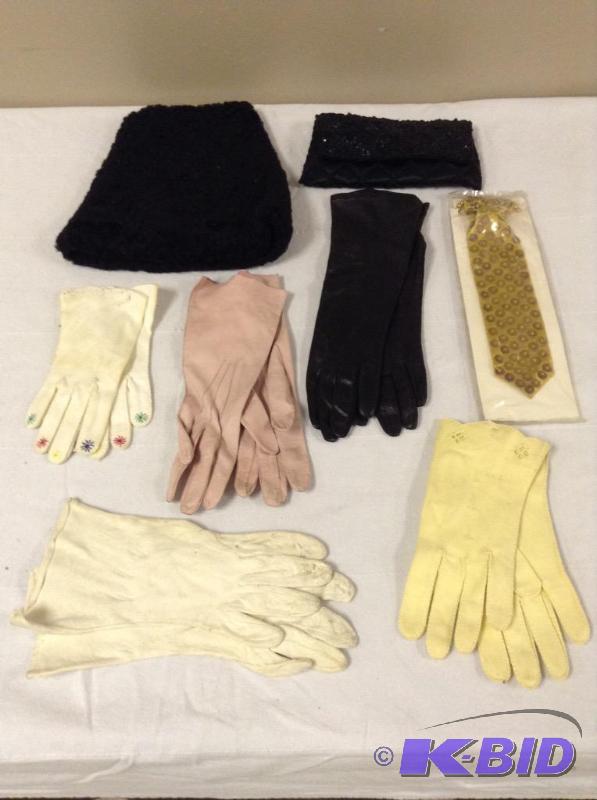 lot 45 image: Vintage Womens Gloves, Hat & More