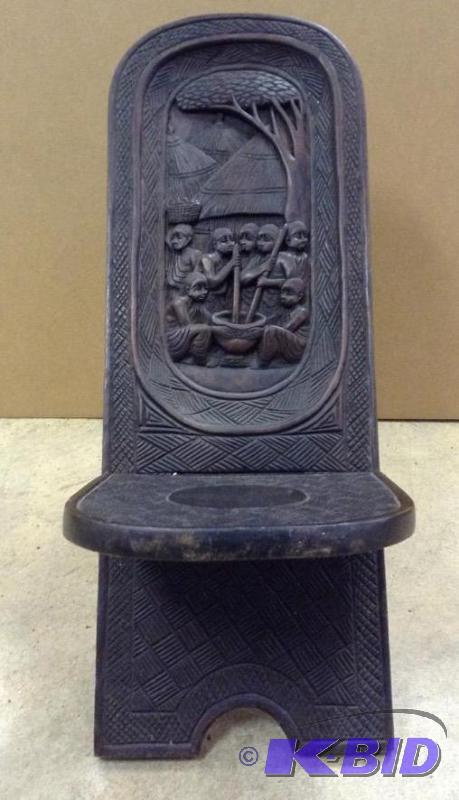 lot 59 image: Hand Carved African Birthing Chair