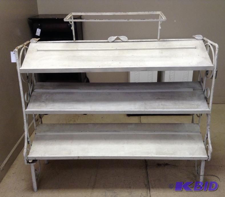 lot 6 image: White Metal Vine Display or Bookshelf