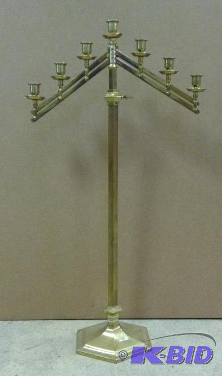lot 65 image: Beautiful Brass Altar Candelabra