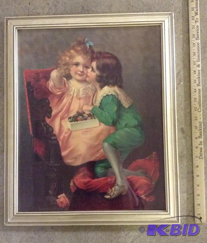 lot 93 image: Victorian Children and a Box of Chocolates Print