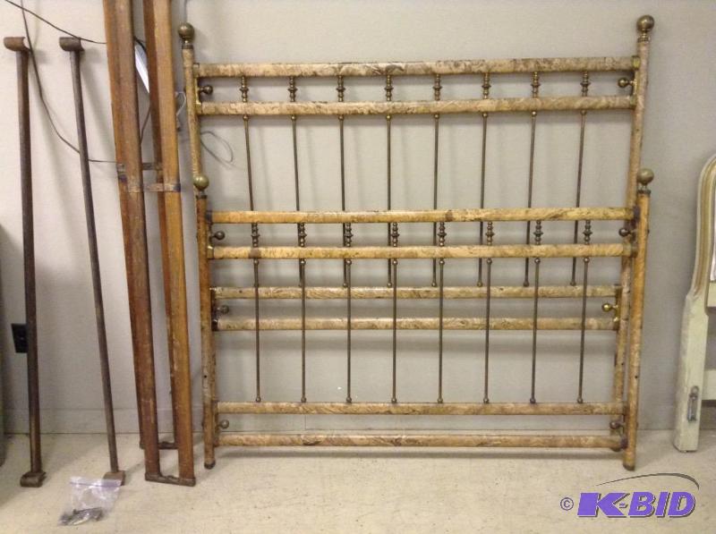 lot 96 image: Unique Finish and Brass FullDouble Bed