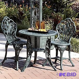 Three Piece Green Resin Bistro Set - This set...
