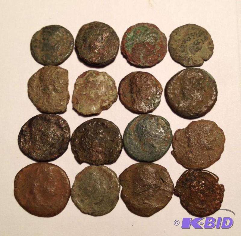 (16) Ancient Roman Coins 1500 Years Old