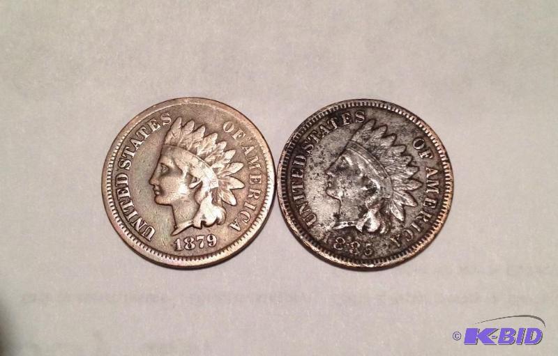 1879 and 1885 Better Date Indian Head Cents