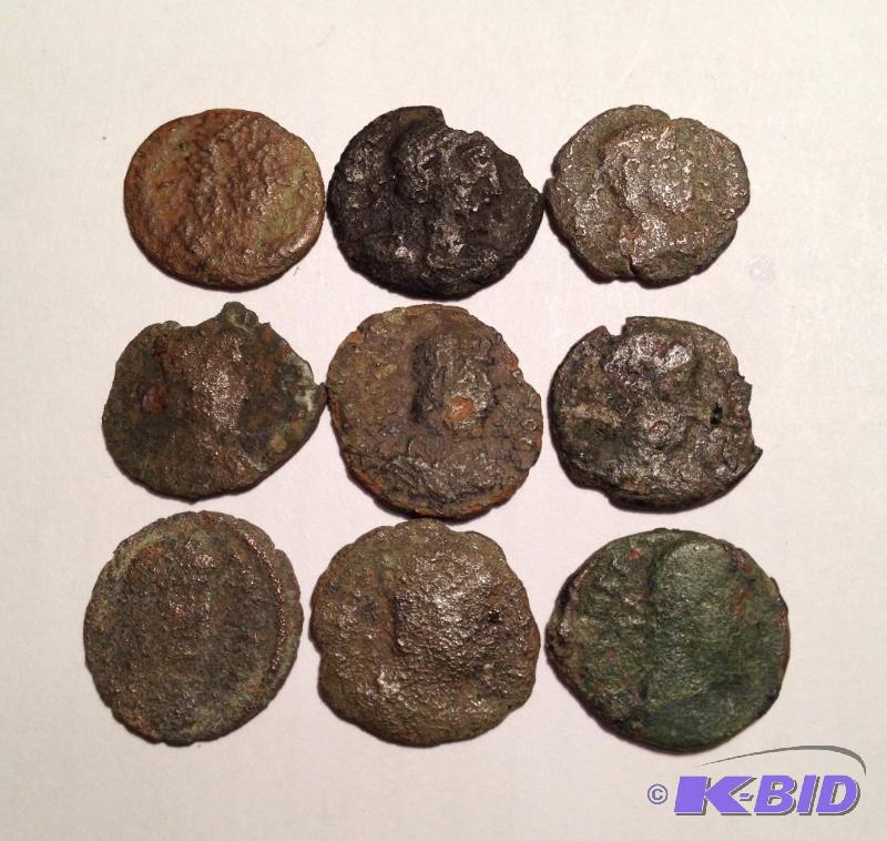 (9) Ancient Roman Coins 1500 Years Old