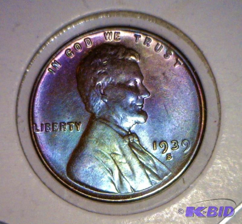 1939-S Lincoln Cent Wonderfully Toned a Nice Gem BU Select Coin