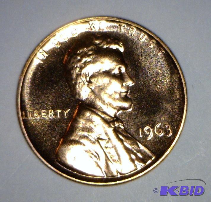 1963 Proof Lincoln Cent Very Nice Tough Cameo Proof in Full Red Sweet Looking Cameo