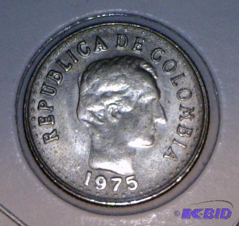 1975 Colombia 10 Centavos with a  Doubled Die Obverse  Very Strong Doubled Die on COLOM