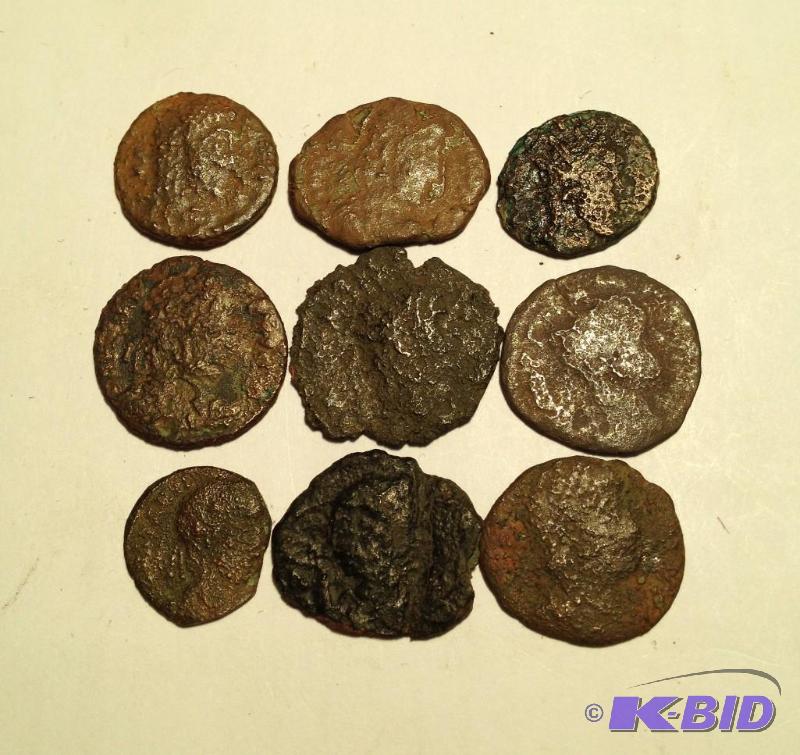 (9) Ancient Roman Coins 1500 Years Old