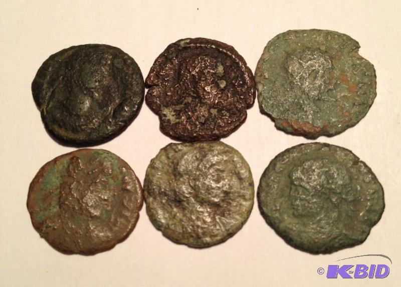 (6) Ancient Roman Coins 1500 Years Old