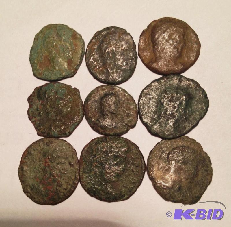 (9) Ancient Roman Coins 1500 Years Old