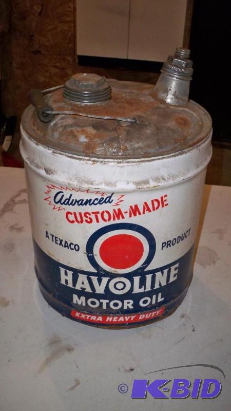 COLLECTOR CAN, 5 GALLON &quotHAVOLINE OIL&qu...