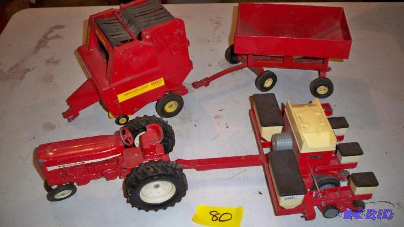 4 PIECE SET COLLECTOR FARM TOYS, TRACTOR, SEE...