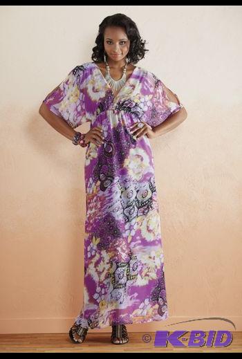 lot 19 image: Ashro Shequita&nbspPurple Floral Maxi Dress&...