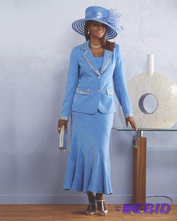 lot 25 image: Ashro&nbspLight Blue Leading Lady Skirt Suit...