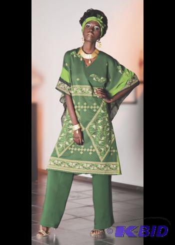 lot 3 image: Ashro - Goddess Pant Set  - Green multi&...
