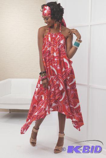 lot 53 image: Ashro&nbspPink Multi Mathai&nbspCaftan Dres...