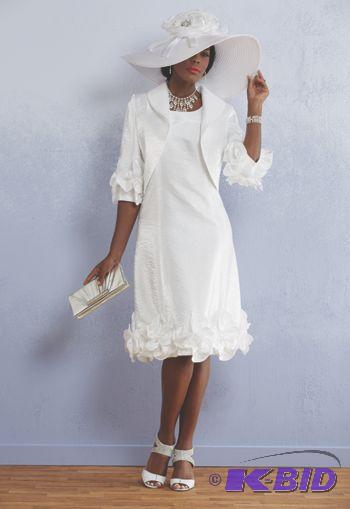 lot 6 image: White Fionna Jacket and Dress  - Ruffled...