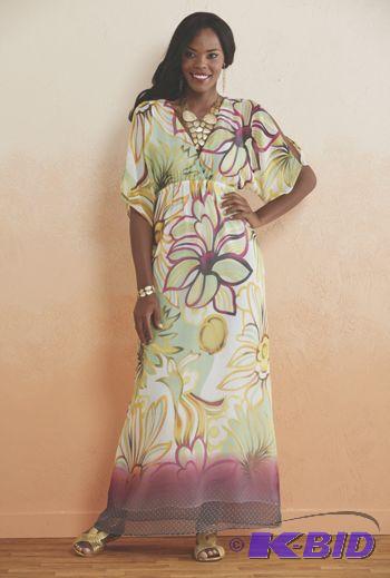 lot 7 image: Shequita&nbspMaxi Dress  - Green multi&...