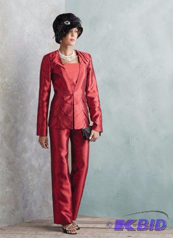 lot 78 image: Ashro Red Vera Pant Suit  - Size 16W - 1...