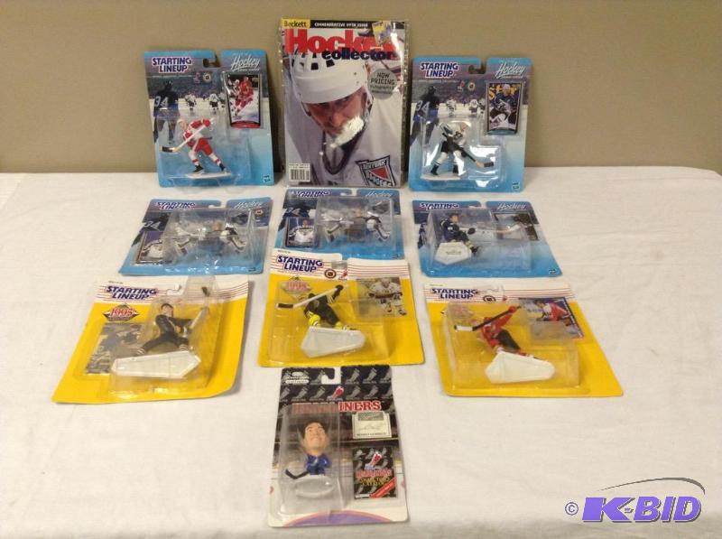 lot 6 image: Starting Line Up Hockey Figures, Bobblehead & Magazine