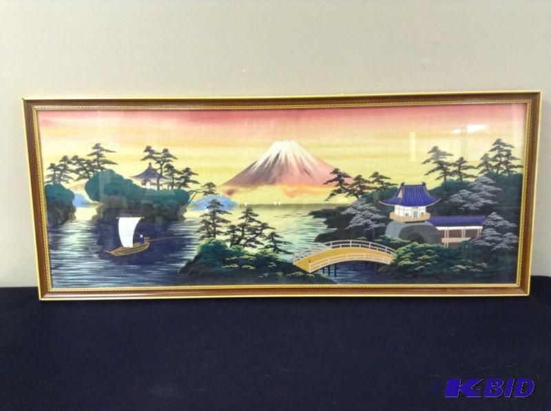 lot 62 image: Asian Themed Painting on Silk