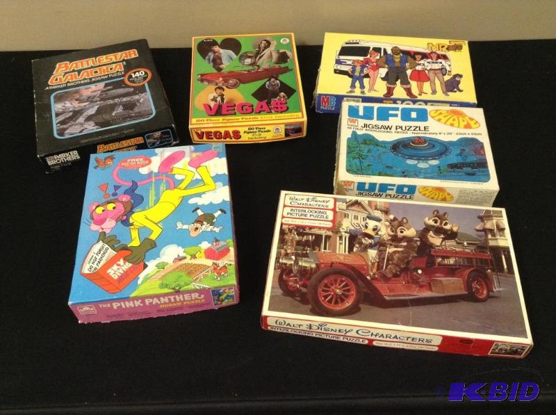 lot 64 image: 6 Vintage Jigsaw Puzzles