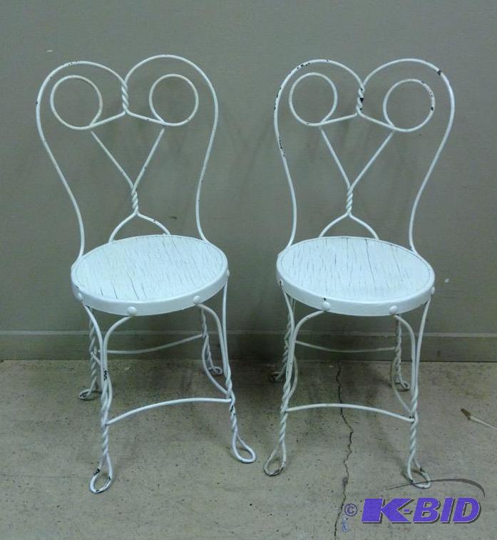 lot 76 image: Vintage Ice Cream Chairs