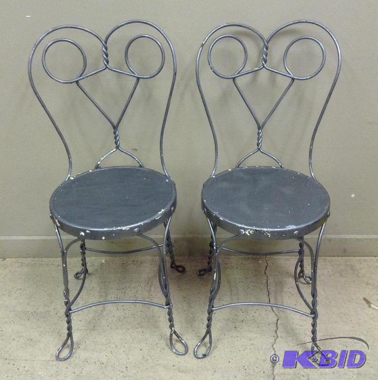 lot 77 image: Two Vintage Steel Parlor Chairs