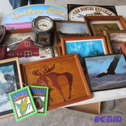 lot 138 image: Framed Art, Garage Sign