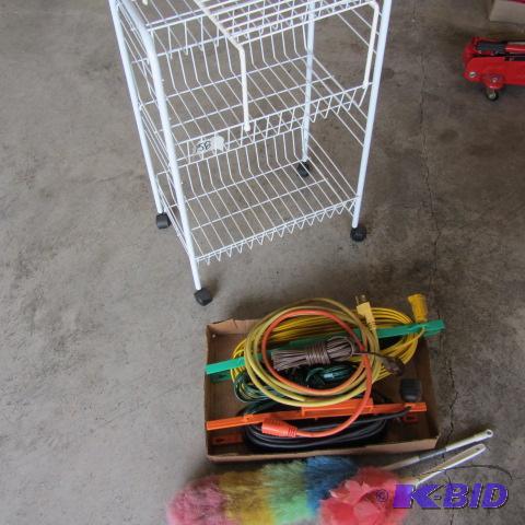 lot 158 image: Wire Cart, Cords, Duster