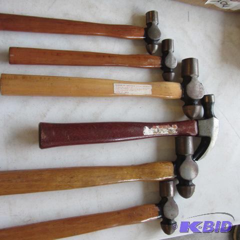 lot 205 image: Ball Peen & Claw Hammers