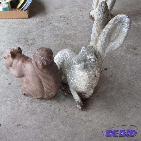 lot 21 image: Cement Rabbit & Squirrel