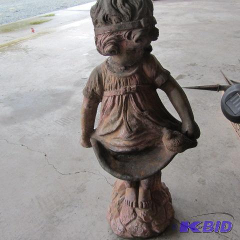 lot 28 image: Cement Girl With Bird