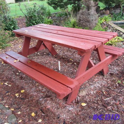 lot 34 image: Wooden Picnic Table