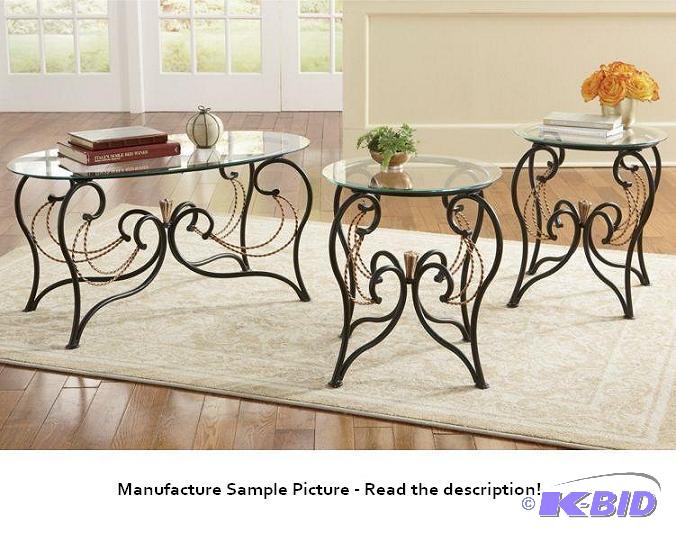 Rope Twist Three Piece Table Set - Graceful c...