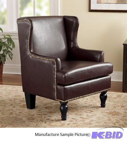 Nailhead Accent Chair - Dark Espresso Brown L...