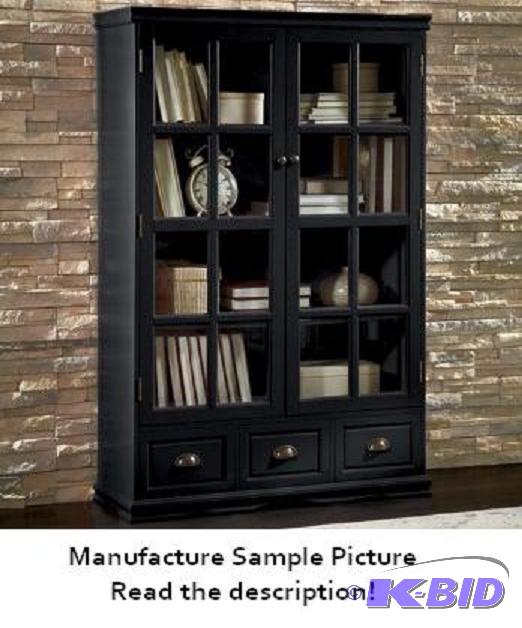 Saunders Glass Front Storage Exclusive - Blac...