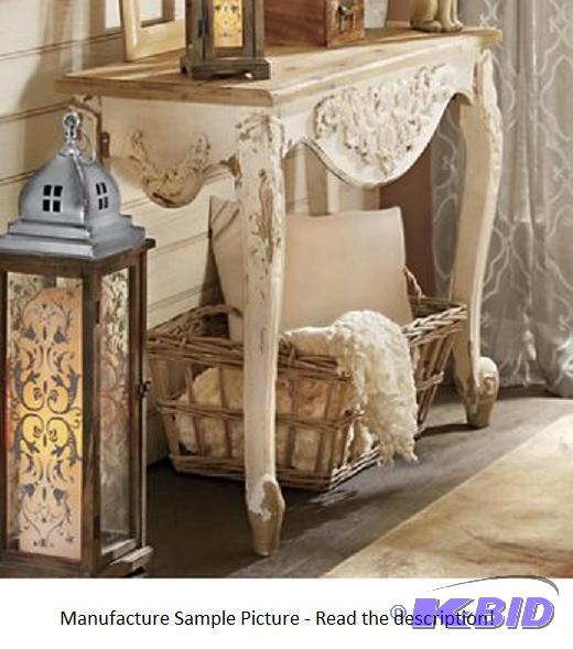 Sunderly Console Table - Embossed resin flora...