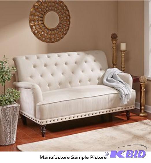 Tufted Loveseat - Upholstered in two coordina...