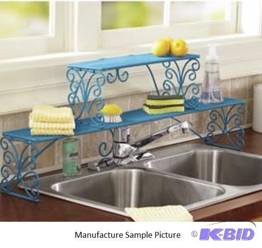 Island Blue Scrolled Two Tier Over the Sink S...